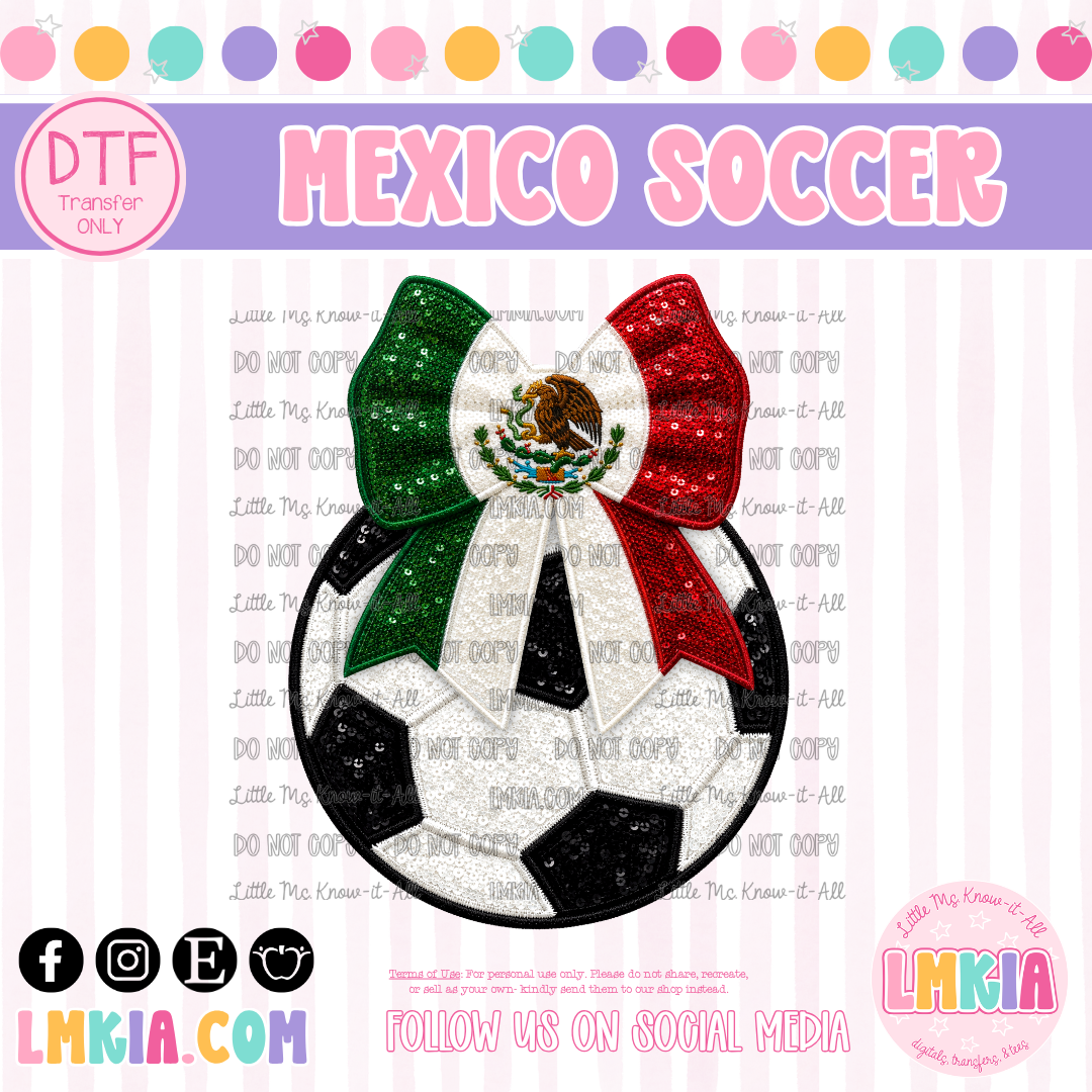 Mexico Sequin Soccer DTF Transfer