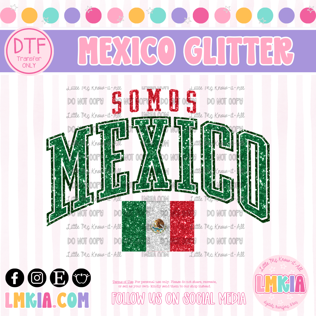 Somos Mexico Glitter DTF Transfer