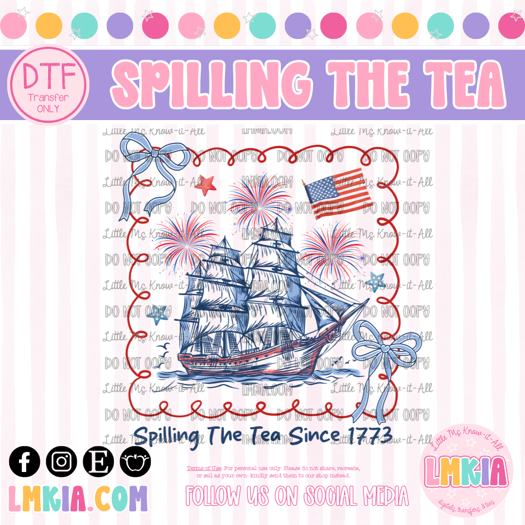 Spilling The Tea DTF Transfer