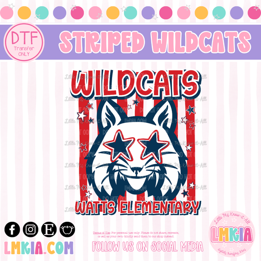 Striped Wildcats DTF Transfer
