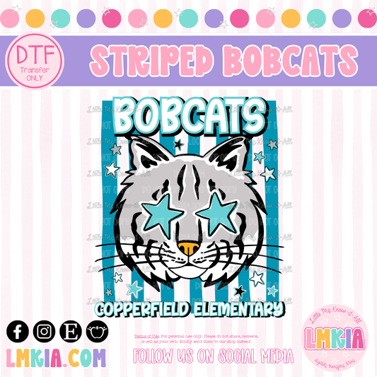 Striped Bobcats DTF Transfer