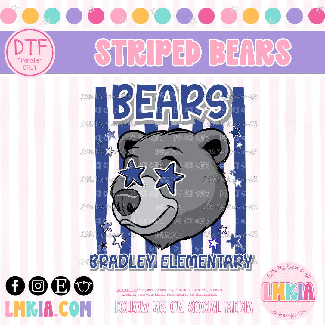 Striped Bears DTF Transfer