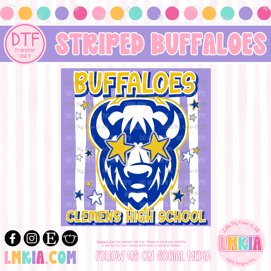 Striped Buffaloes DTF Transfer