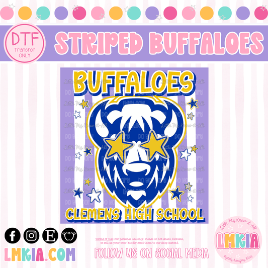 Striped Buffaloes DTF Transfer