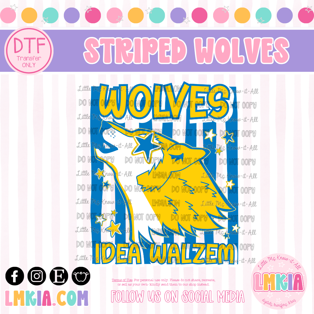 Striped Wolves DTF Transfer