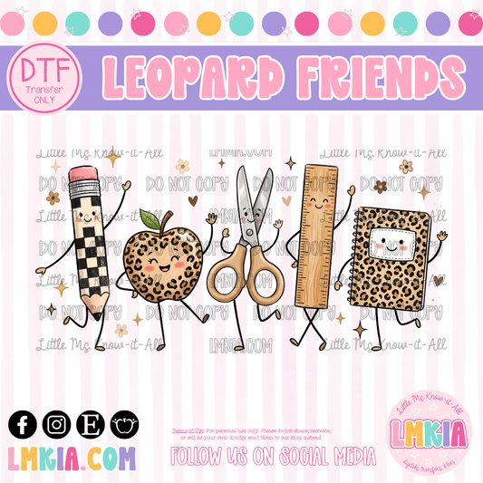 Leopard School Friends DTF Transfer