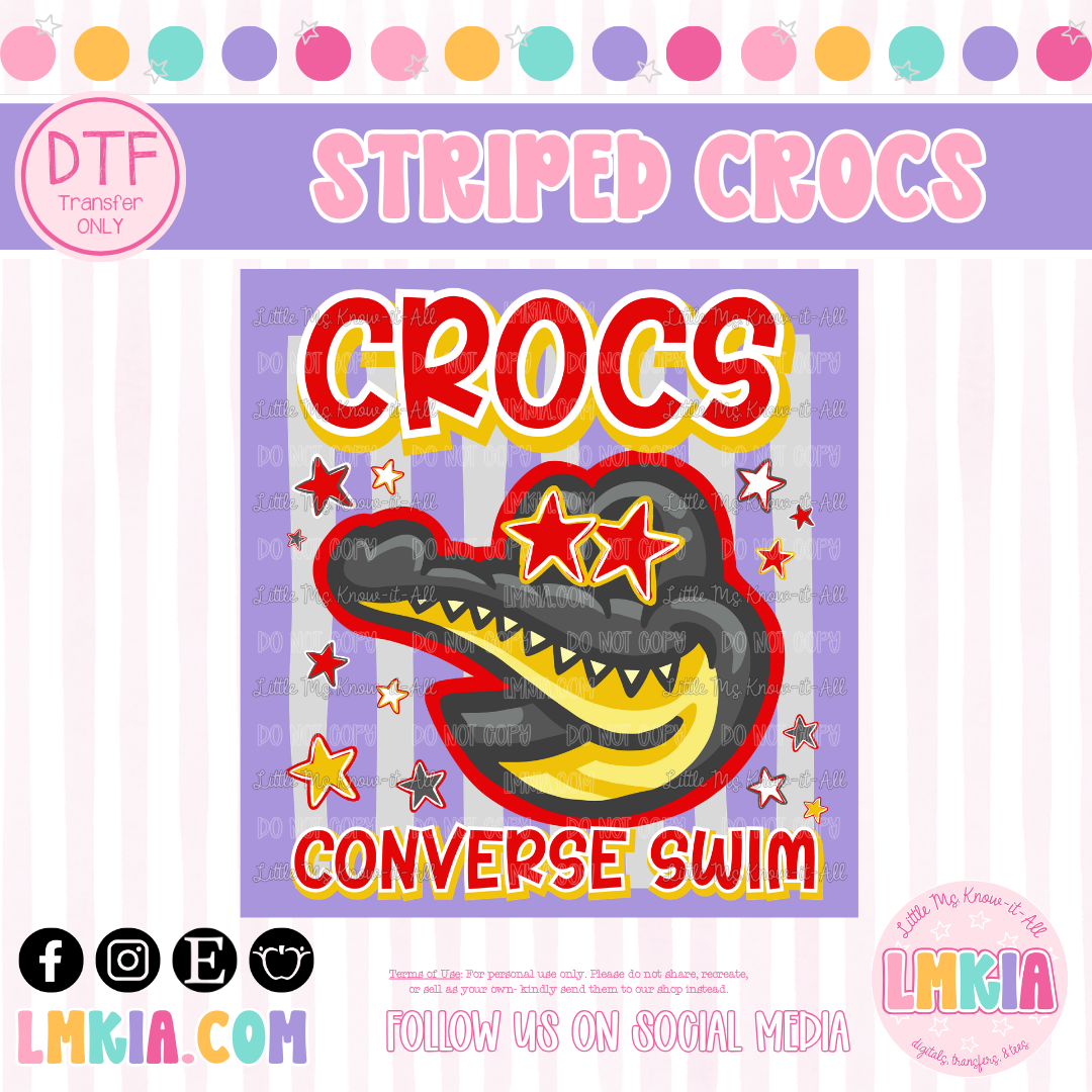 Striped Crocs DTF Transfer