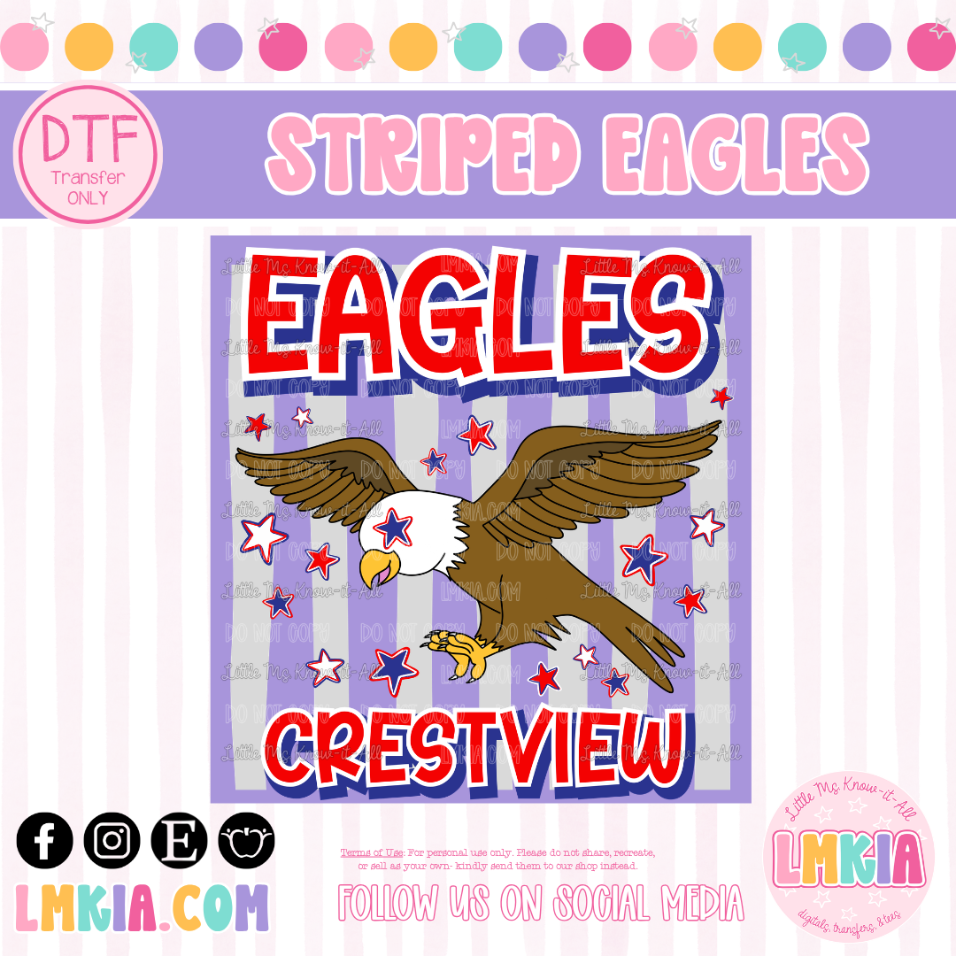 Striped Eagles DTF Transfer