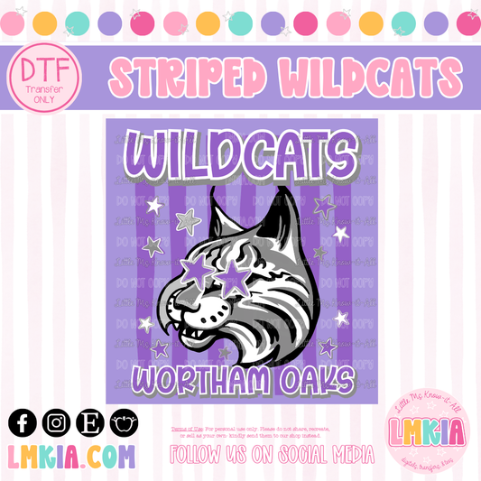 Striped Wildcats DTF Transfer