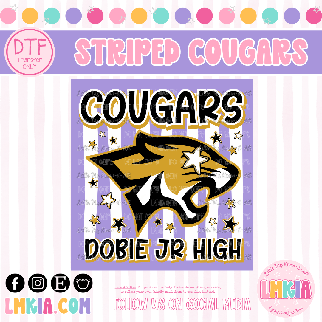 Striped Cougars DTF Transfer