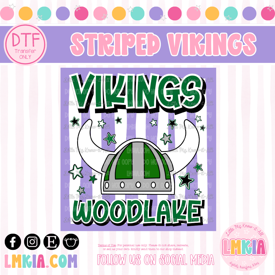 Striped Vikings DTF Transfer