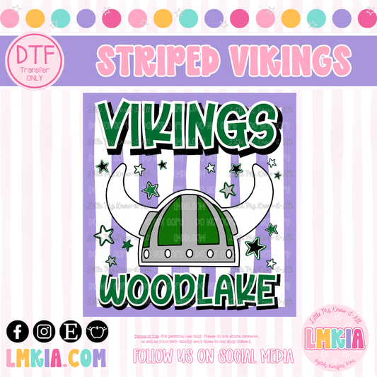 Striped Vikings DTF Transfer