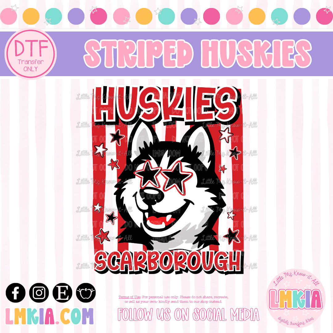 Striped Huskies DTF Transfer