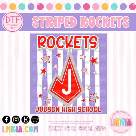 Striped Rockets DTF Transfer