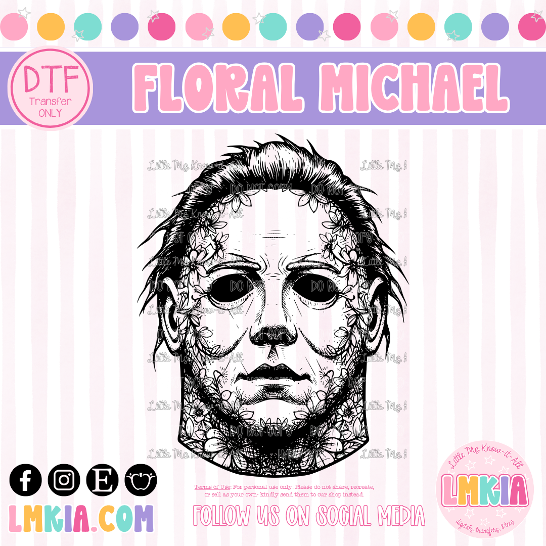 Spooky Floral Michael DTF Transfer