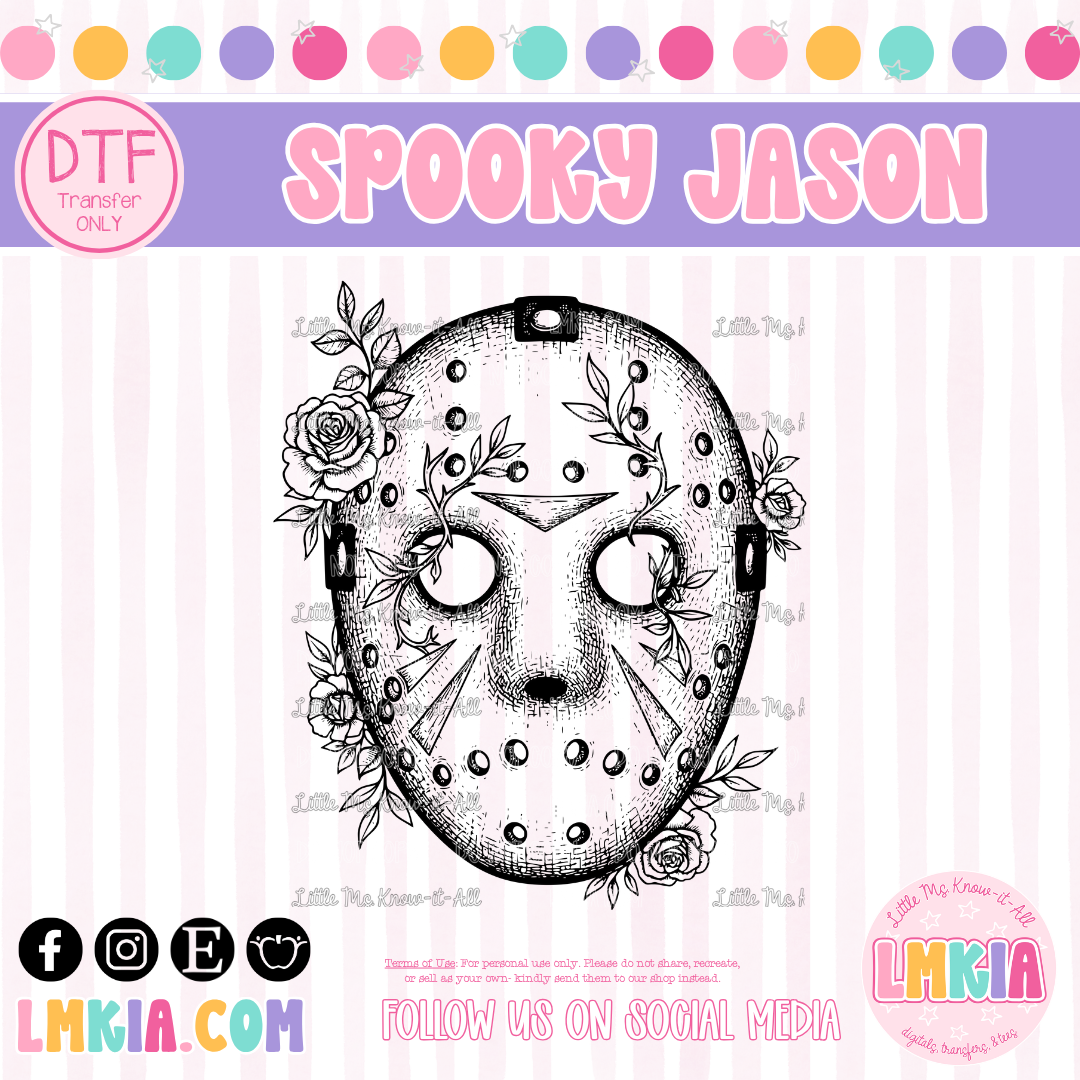 Spooky Floral Jason DTF Transfer