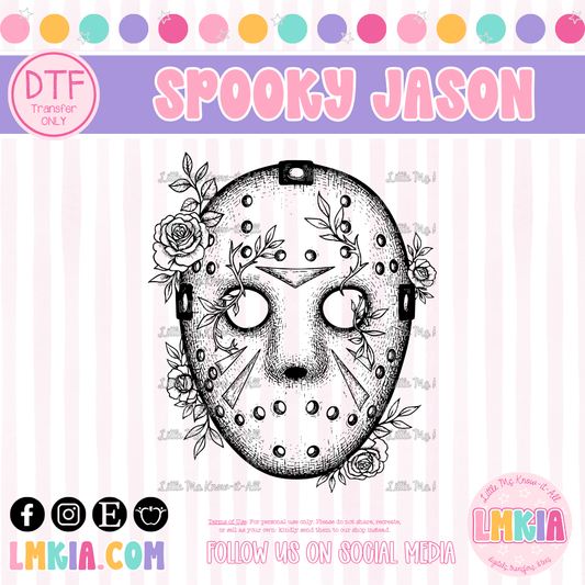 Spooky Floral Jason DTF Transfer