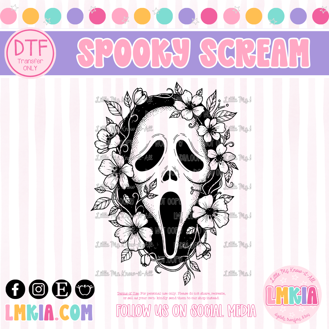 Spooky Floral Ghost DTF Transfer