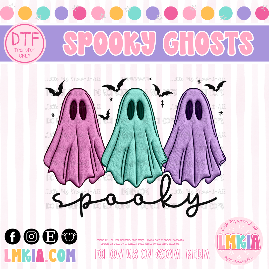 Spooky Ghosts DTF Transfer