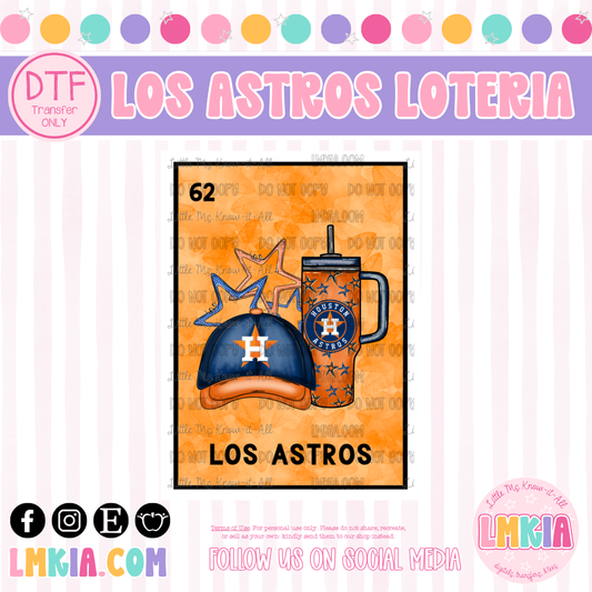 Texas Baseball Loteria DTF Transfer