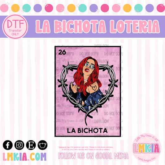 La Bichota Loteria DTF Transfer