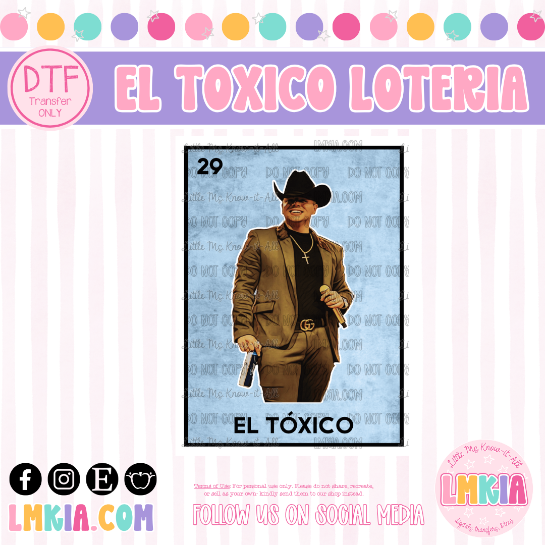 El Toxico Loteria DTF Transfer