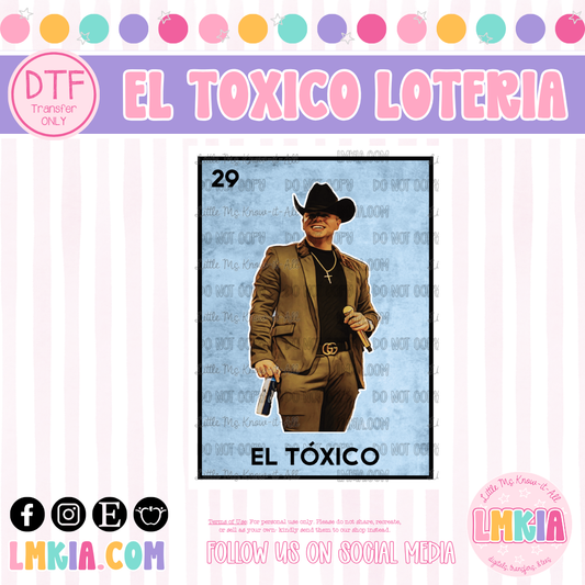 El Toxico Loteria DTF Transfer