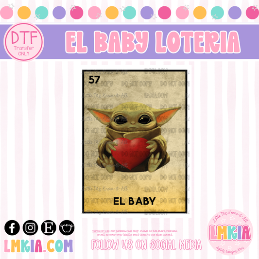 El Baby Loteria DTF Transfer