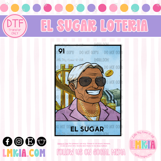 El Sugar Loteria DTF Transfer