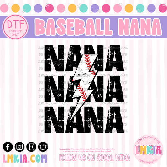 Baseball Nana DTF Transfer