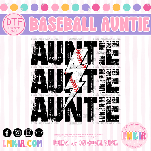 Baseball Auntie DTF Transfer