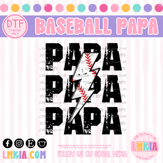 Baseball Papa DTF Transfer