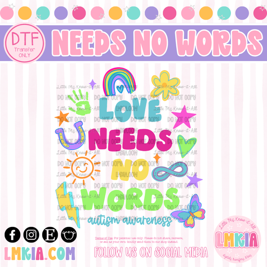 Love Needs No Words DTF Transfer