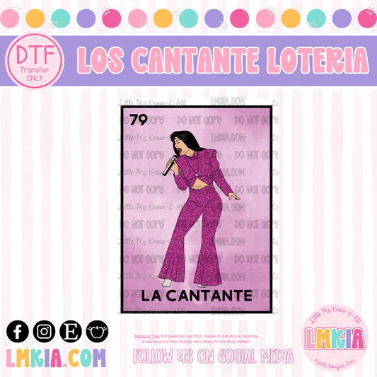 La Cantante Loteria DTF Transfer