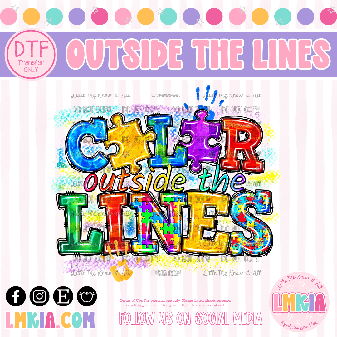 Color Outside the Lines DTF Transfer
