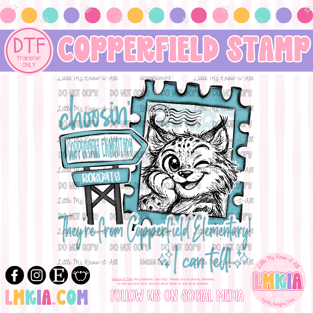 Copperfield Bobcats Stamp DTF Transfer