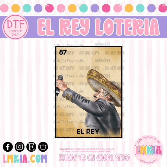 El Rey Loteria DTF Transfer