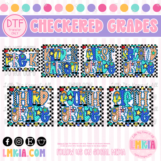 Checkered Grade Levels DTF Transfer