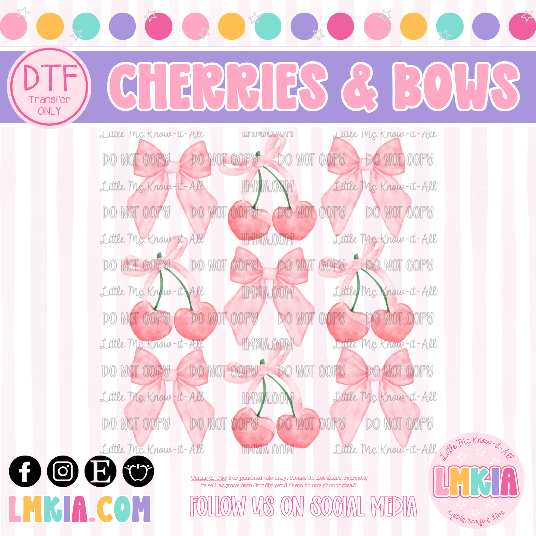 Coquette Cherries & Bows DTF Transfer