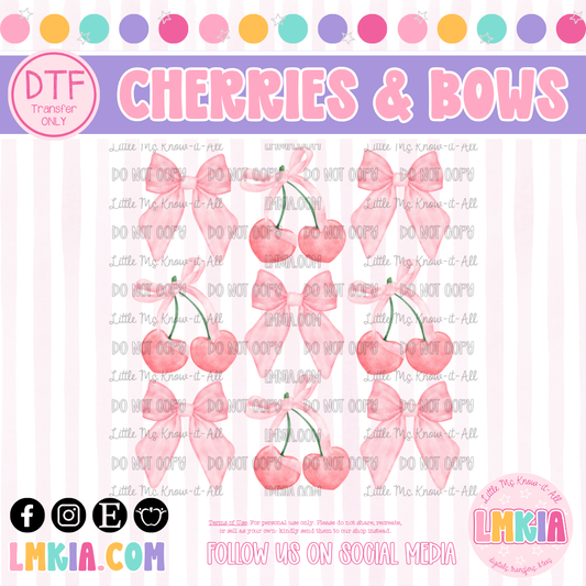 Coquette Cherries & Bows DTF Transfer