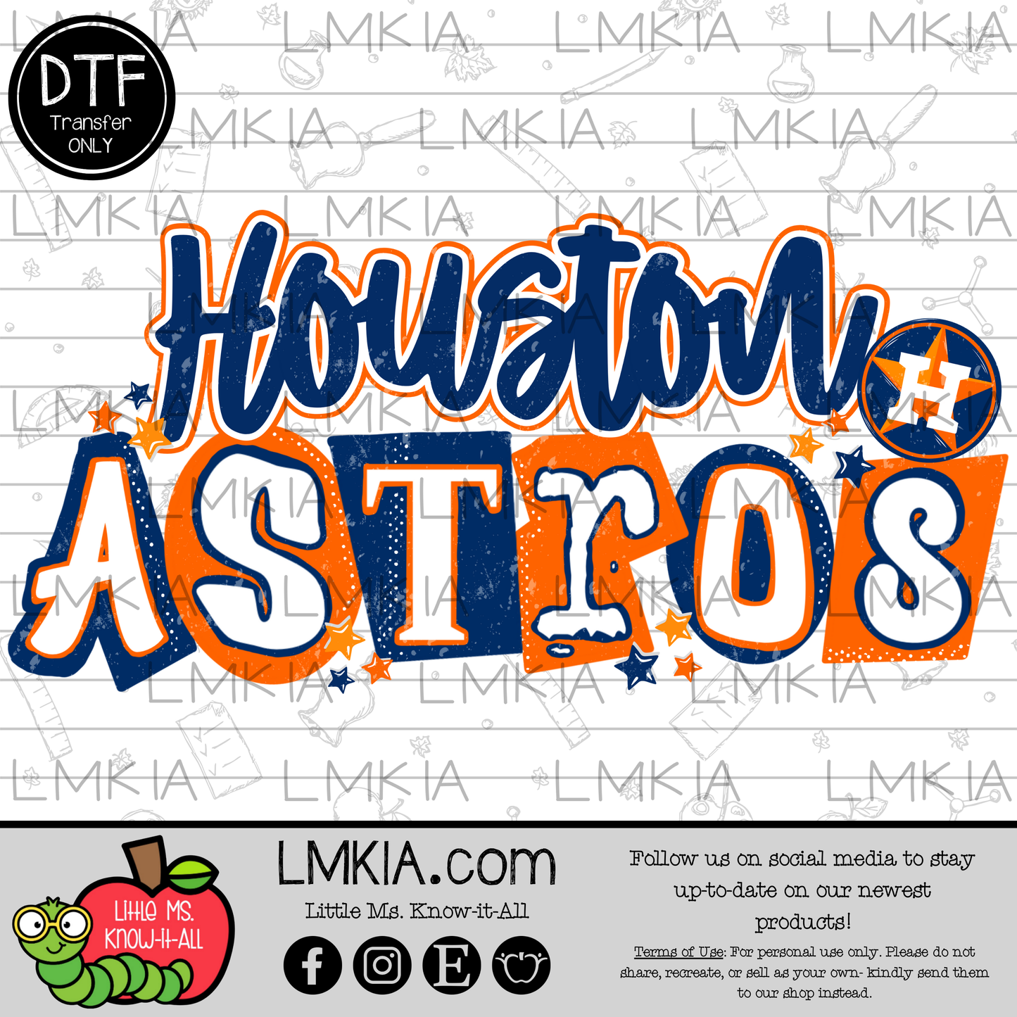 Houston Baseball DTF Transfer