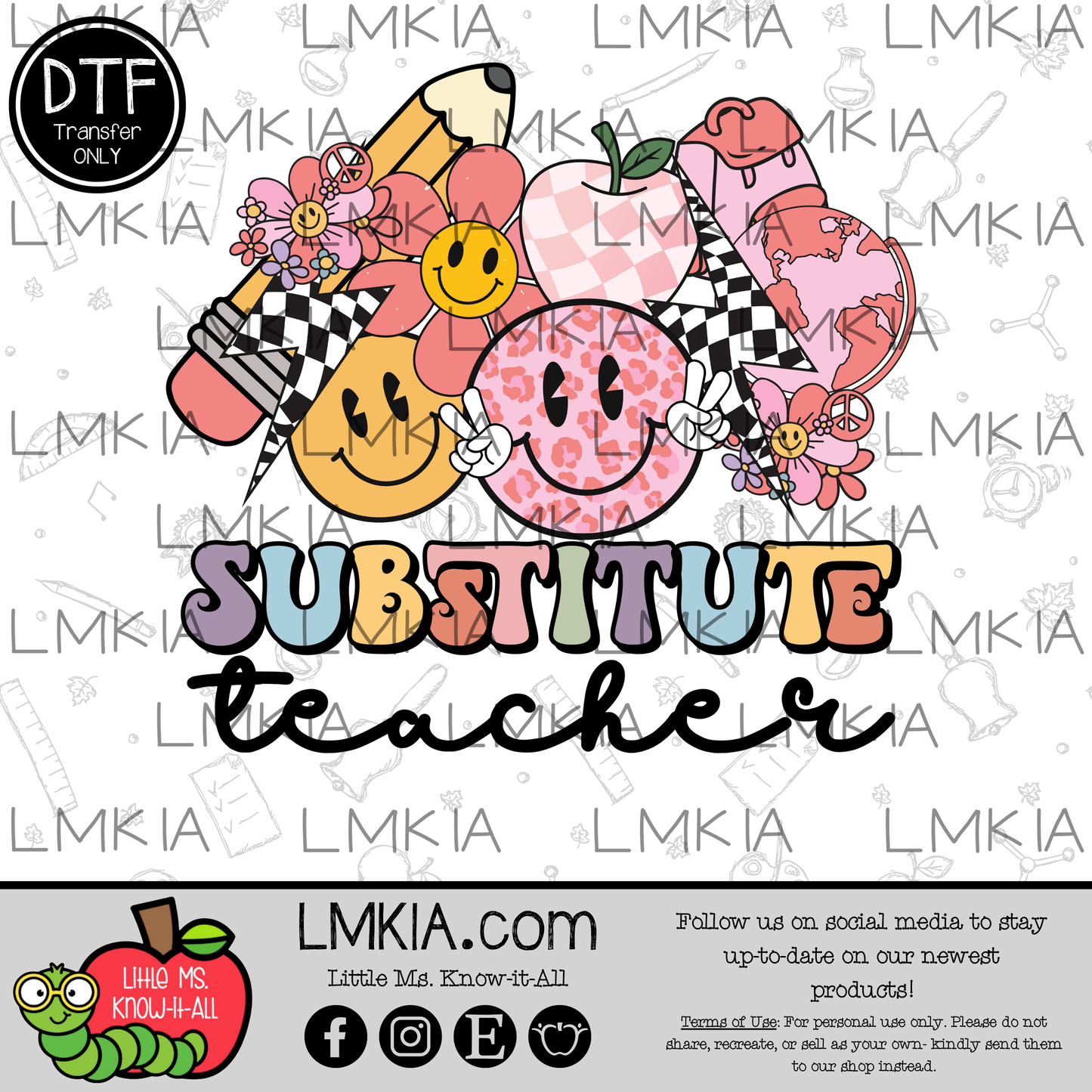Groovy Substitute Teacher DTF Transfer