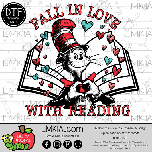 Fall In Love With Reading DTF Transfer