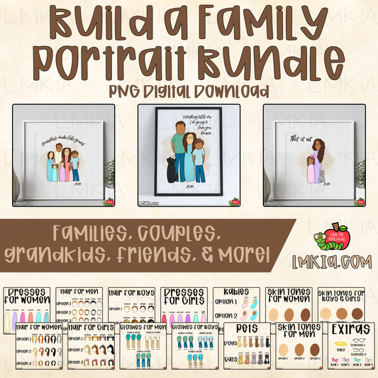 Build A Family Portrait Bundle Custom PNG Download