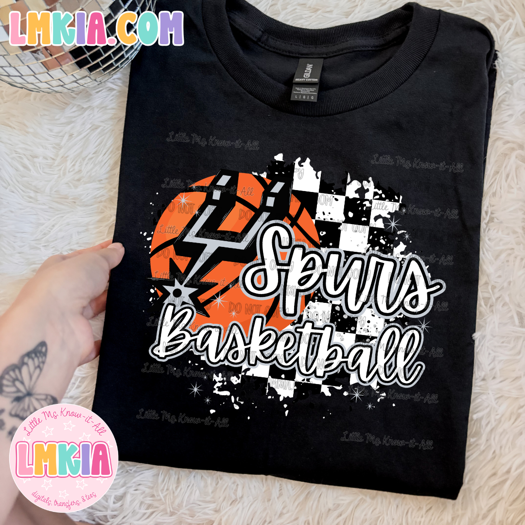 San Antonio Basketball Checkered T-Shirt
