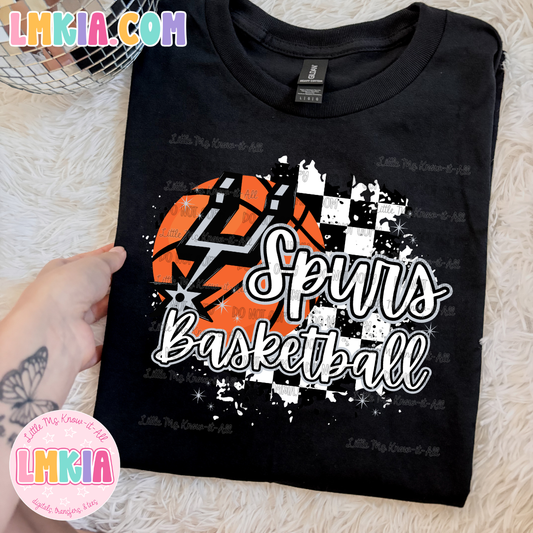 San Antonio Basketball Checkered T-Shirt