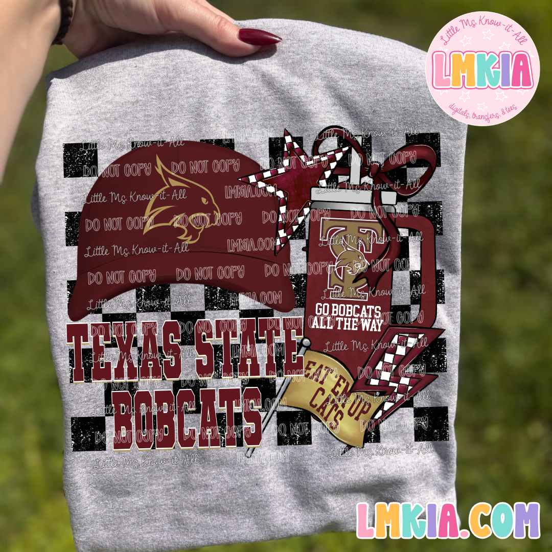 Checkered Texas College T-Shirt