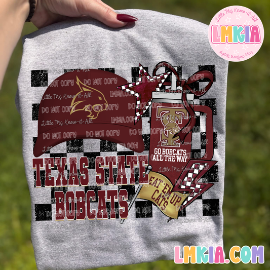 Checkered Texas College T-Shirt