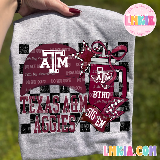 Checkered Texas College T-Shirt