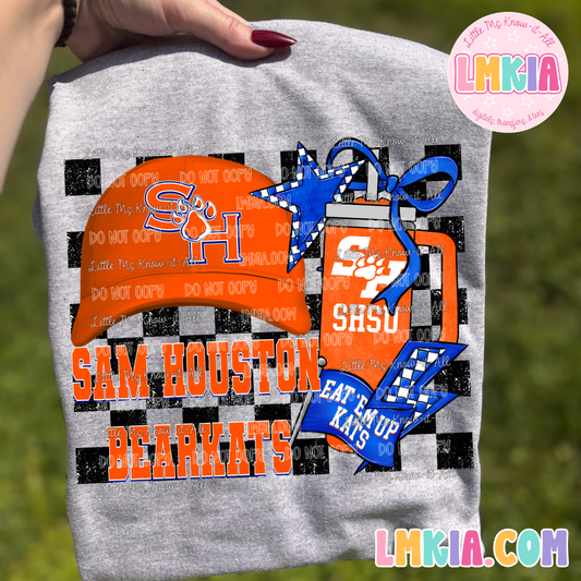 Checkered Texas College T-Shirt